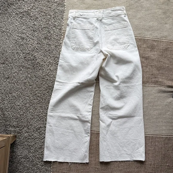 Mango White Wide-Leg Cropped Jeans - Picture 2 of 3